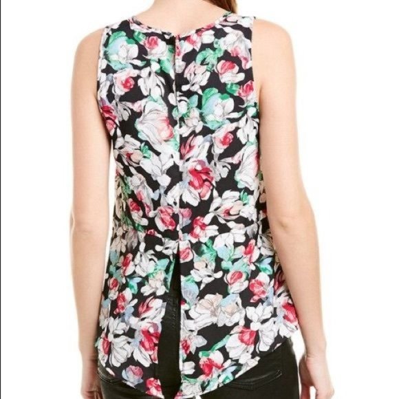 BCBGMAXAZRIA Magnolia Floral Print High Low Tank Top Size Small - Picture 2 of 6